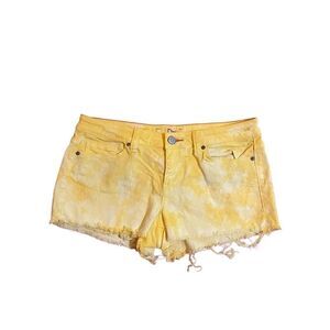 Dittos Woman’s Yellow Tie Dye Short Denim Shorts Size 30